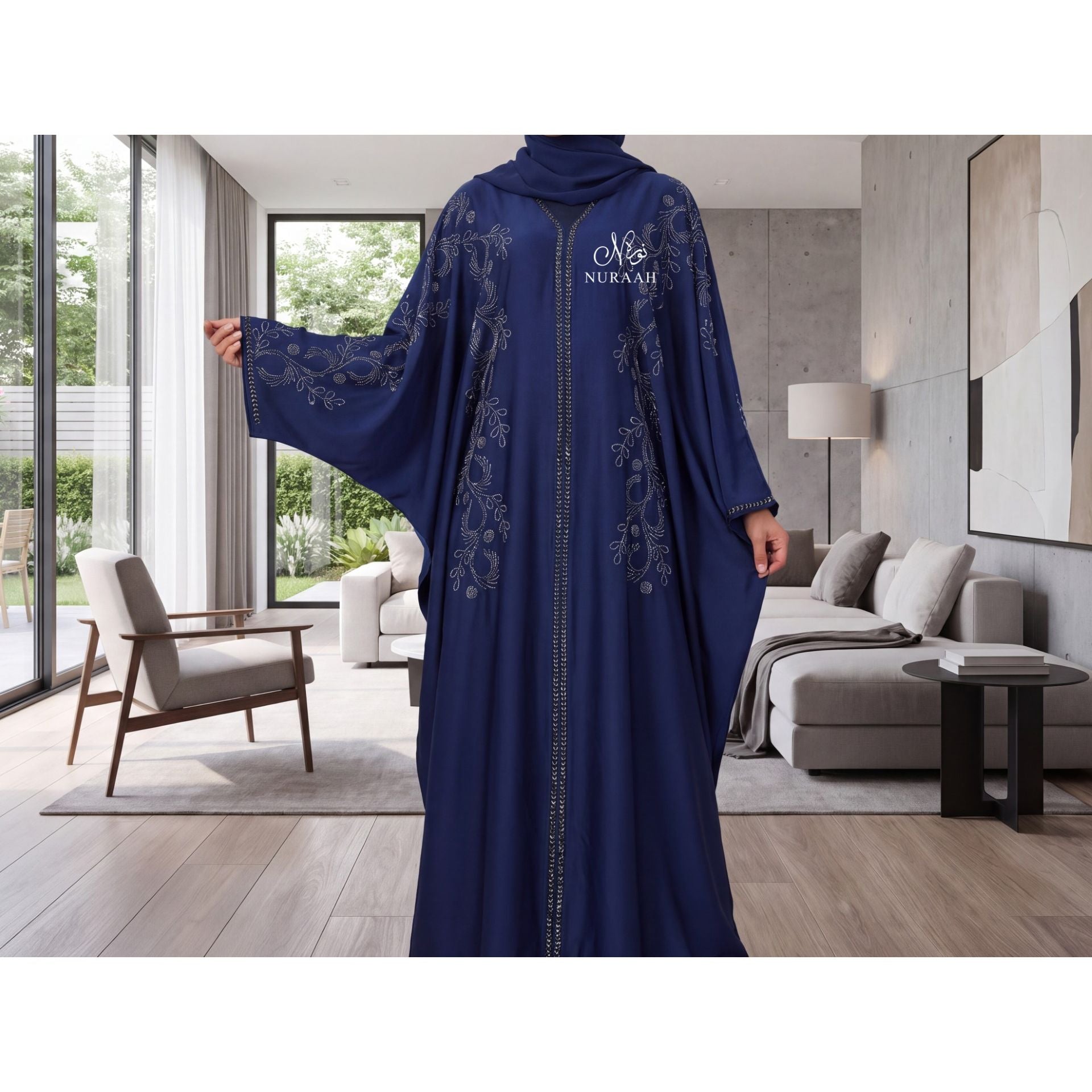 AIYANA EMBELISHED FARASHA BUTTERFLY ABAYA 05