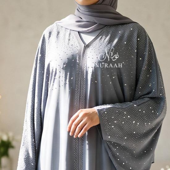 Amal Embellished Butterfly Abaya (with matching scarf) 02