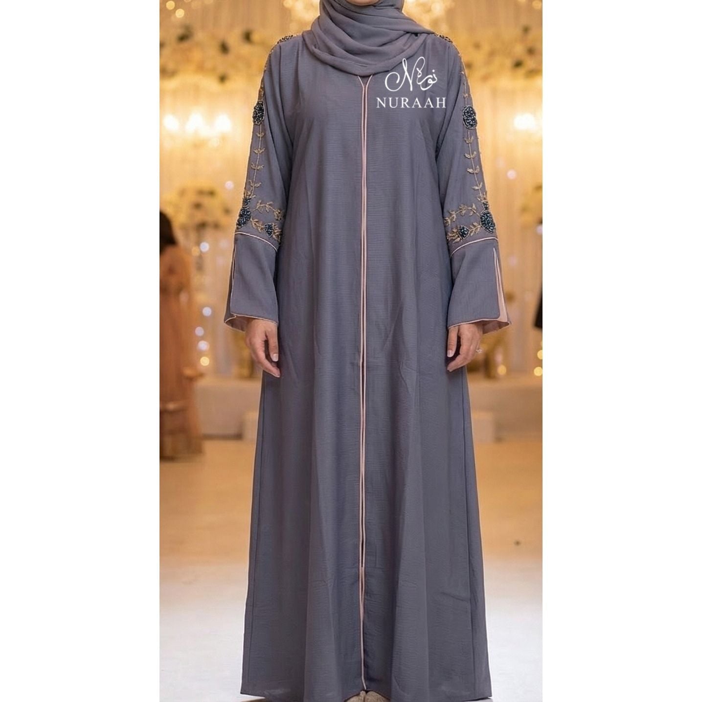 AZRA HAND EMBELLISHED ABAYA (with scarf and belt) 05 - NURAAH