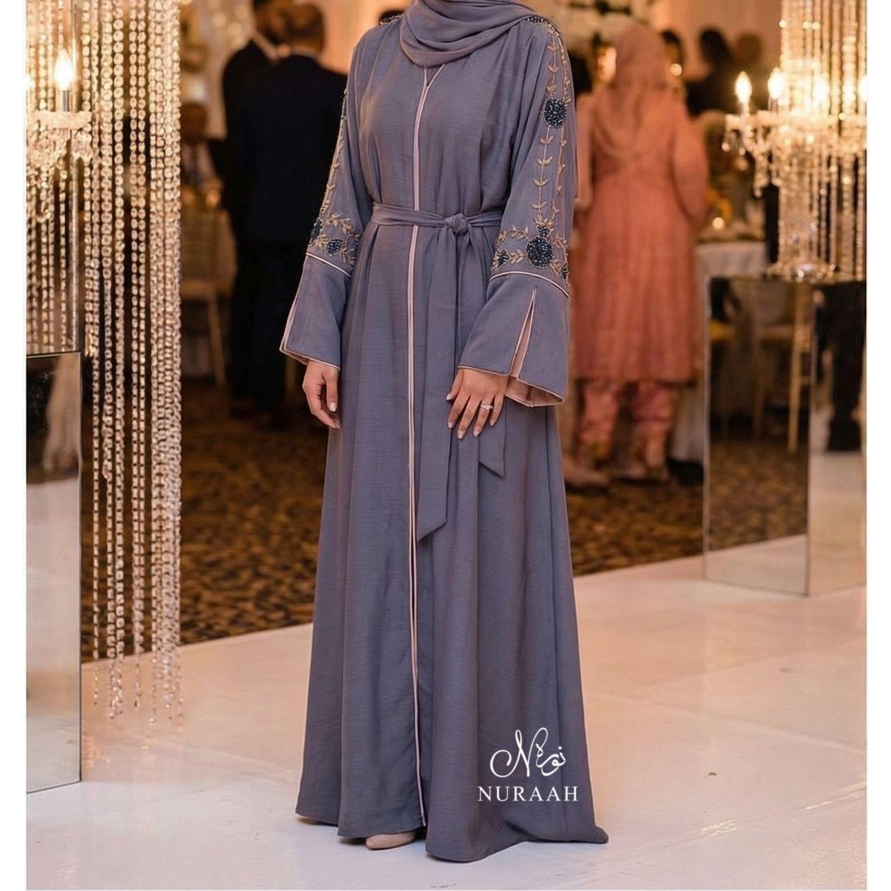 AZRA HAND EMBELLISHED ABAYA (with scarf and belt) 05