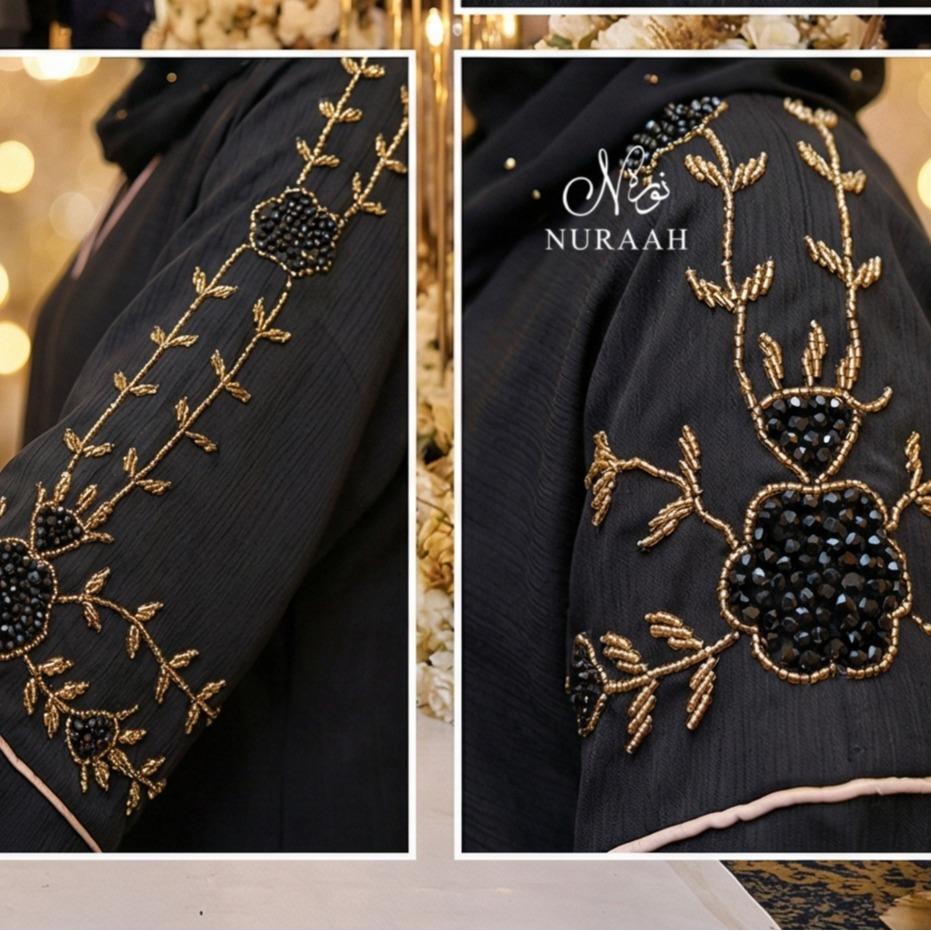 AZRA HAND EMBELLISHED ABAYA (with scarf and belt) 05
