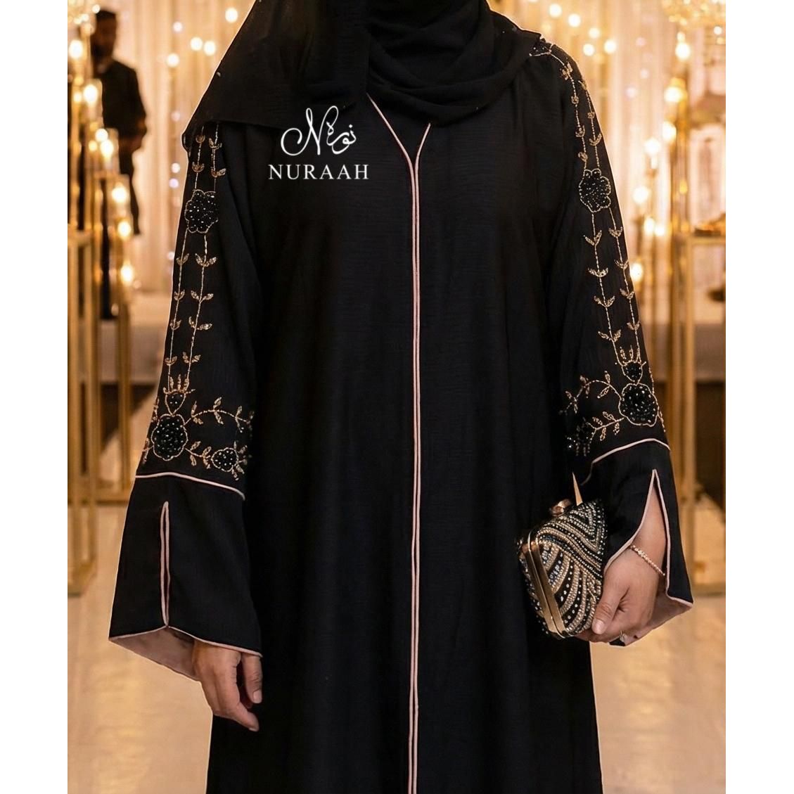 AZRA HAND EMBELLISHED ABAYA (with scarf and belt) 05