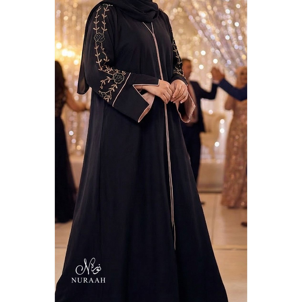 AZRA HAND EMBELLISHED ABAYA (with scarf and belt) 05