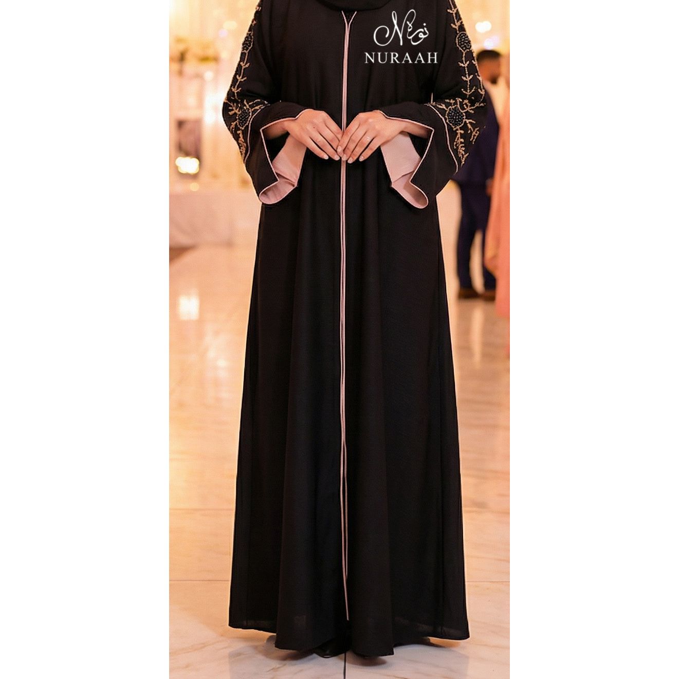 AZRA HAND EMBELLISHED ABAYA (with scarf and belt) 05