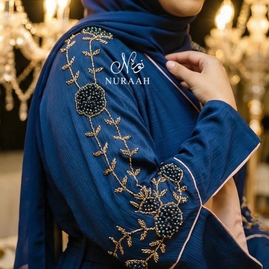 AZRA HAND EMBELLISHED ABAYA (with scarf and belt) 05