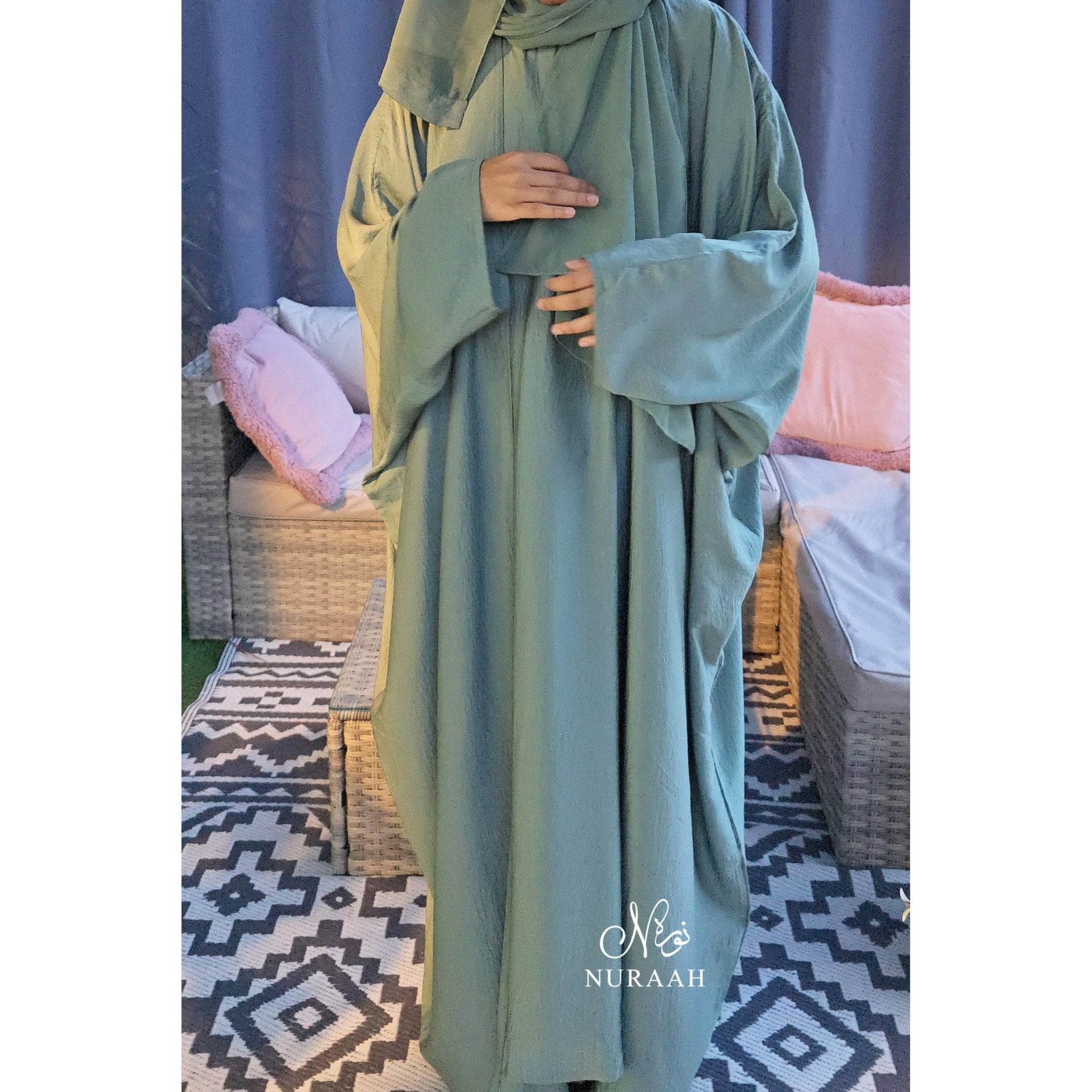 DUA 3 PIECE BATWING ABAYA SET SEA GREEN 05 - NURAAH