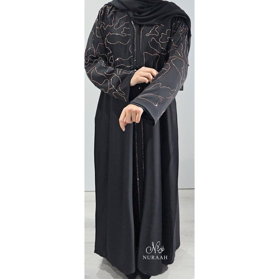 AQSA EMBELLISHED ABAYA BLACK