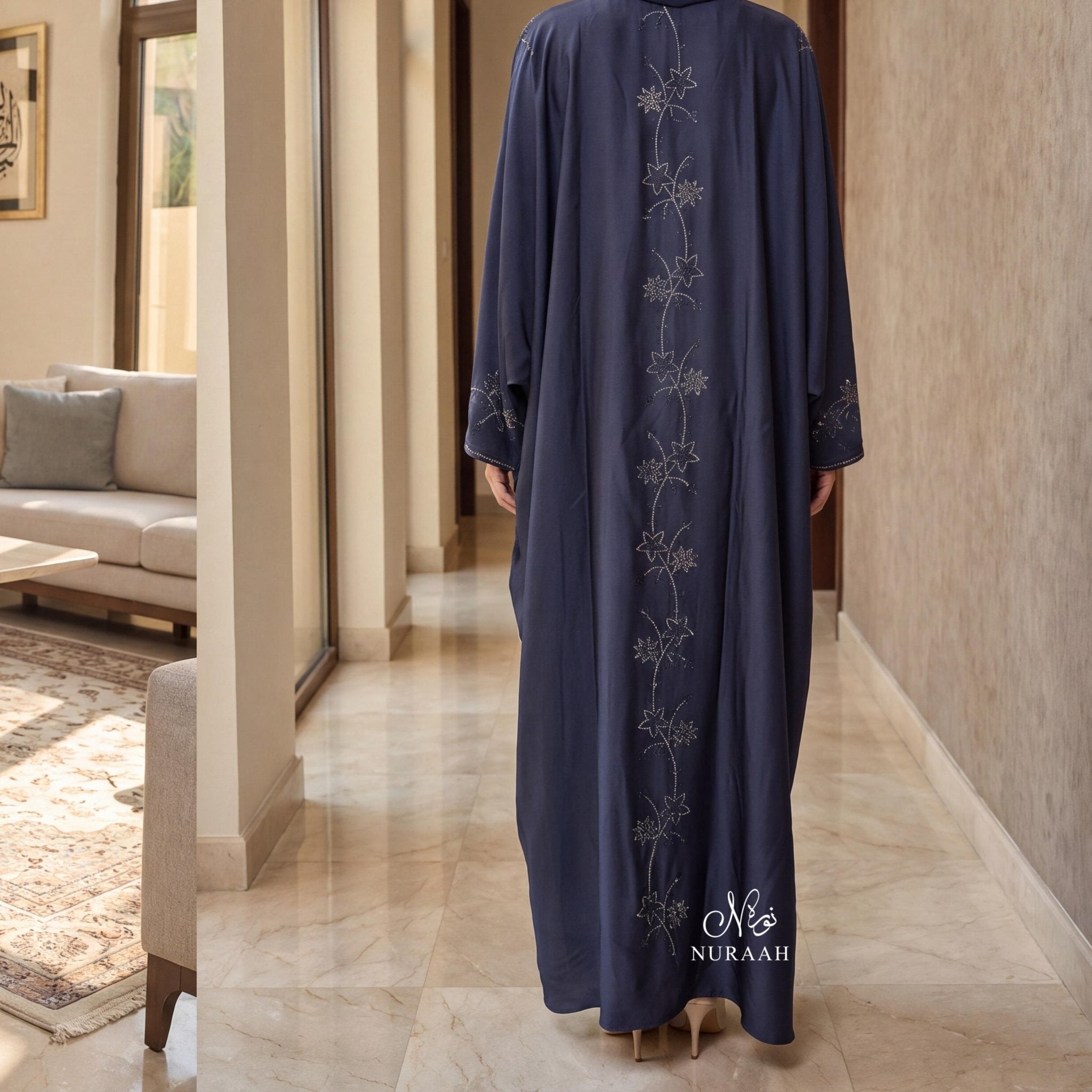 HAYA EMBELLISHMENT FARASHA ABAYA (with scarf) - NURAAH