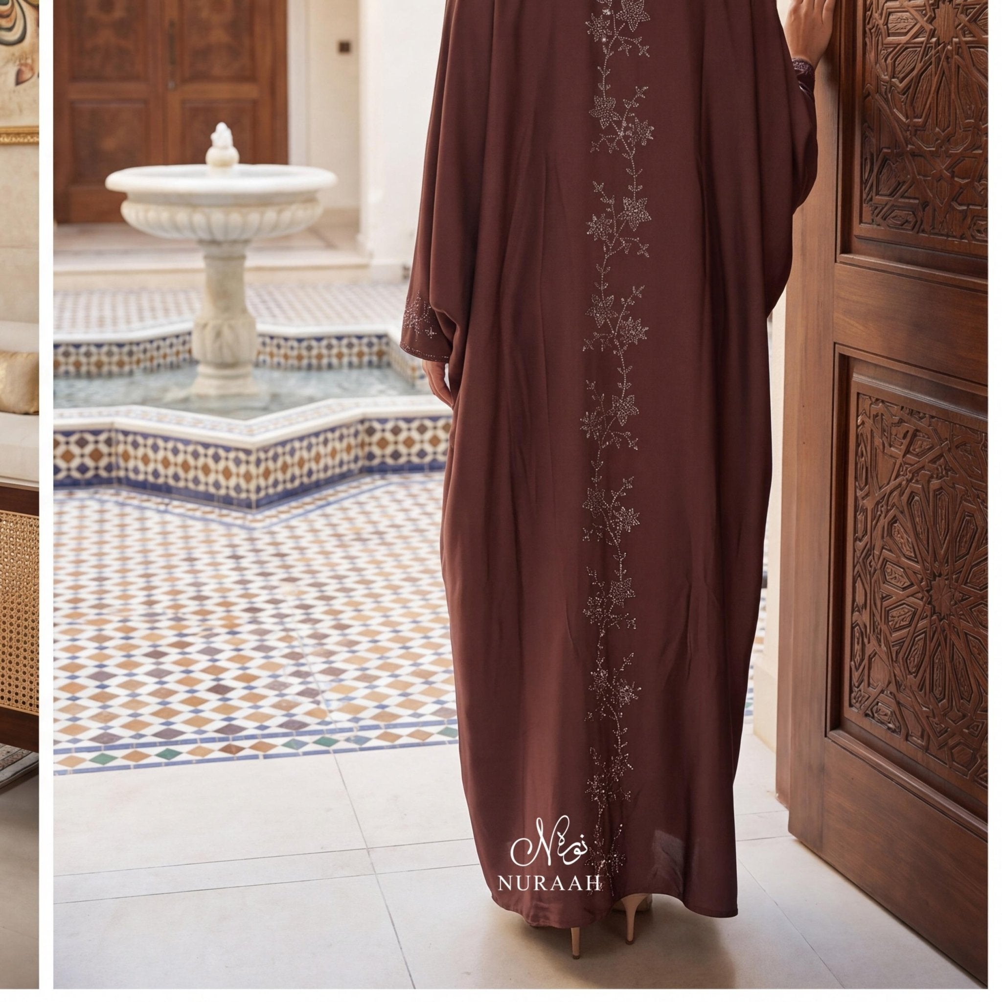 HAYA EMBELLISHMENT FARASHA ABAYA (with scarf) - NURAAH