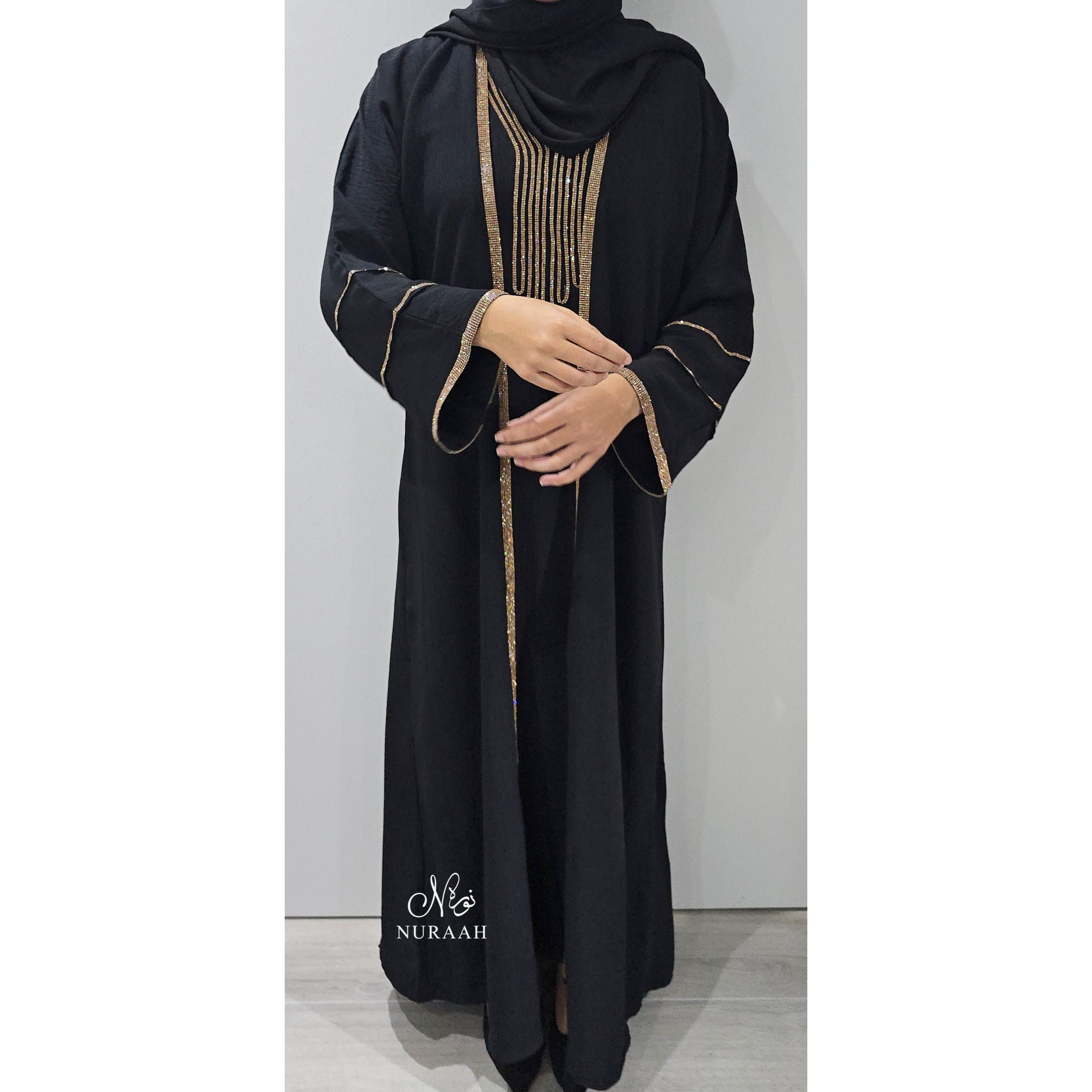 INARA EMBELLISHED ABAYA SET (with scarf and belt) 03