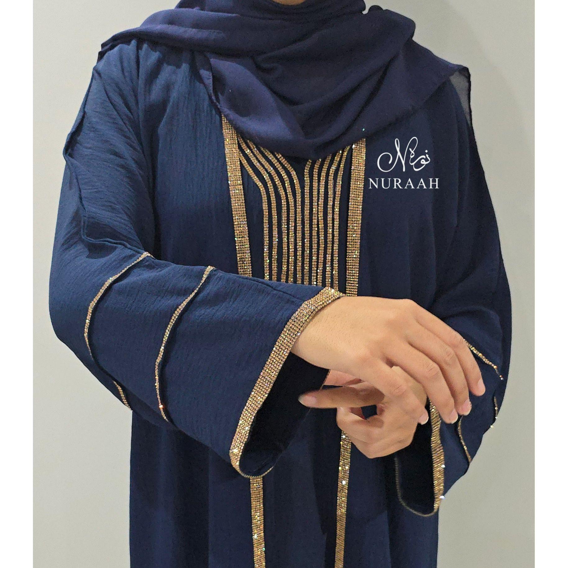INARA EMBELLISHED ABAYA SET (with scarf and belt) 03