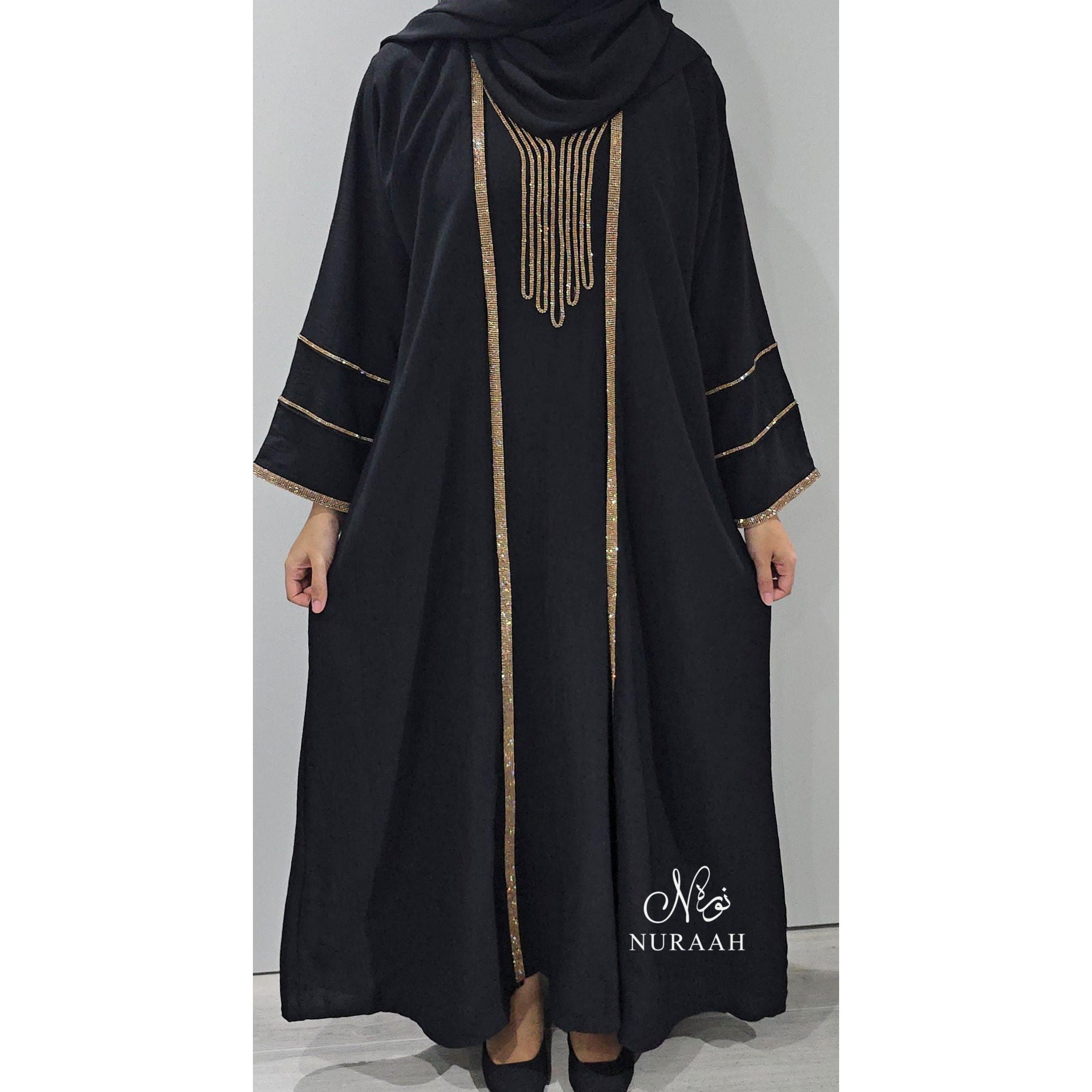 INARA EMBELLISHED ABAYA SET (with scarf and belt) 03
