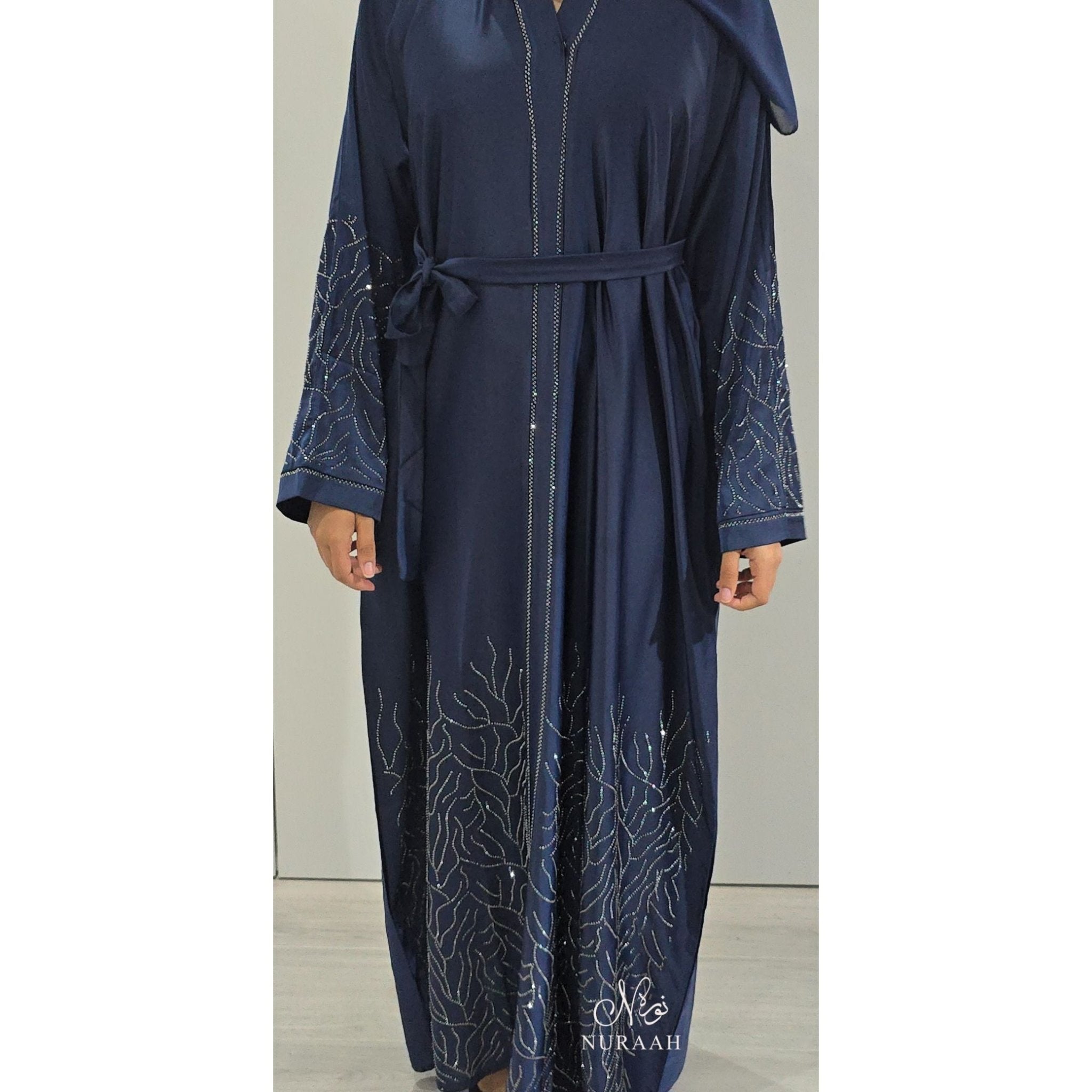 LAIBA EMBELLISHED CLOSED ABAYA (with scarf and belt) 03 - NURAAH