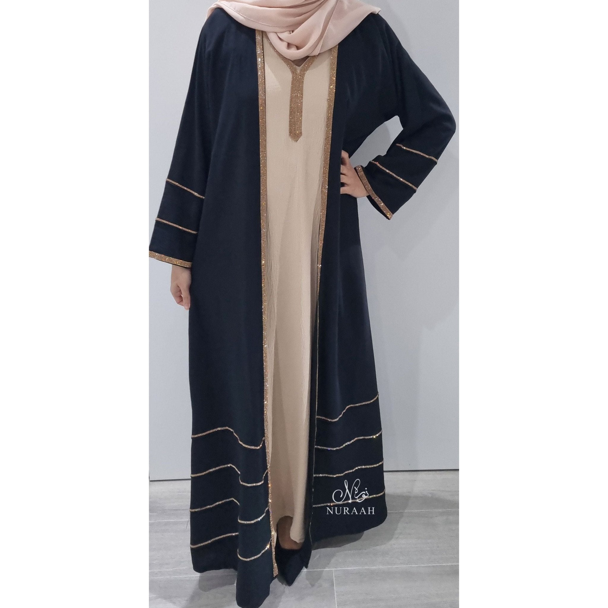 MARYAM 3 PIECE ABAYA SET (with hijab and belt) 03 - NURAAH