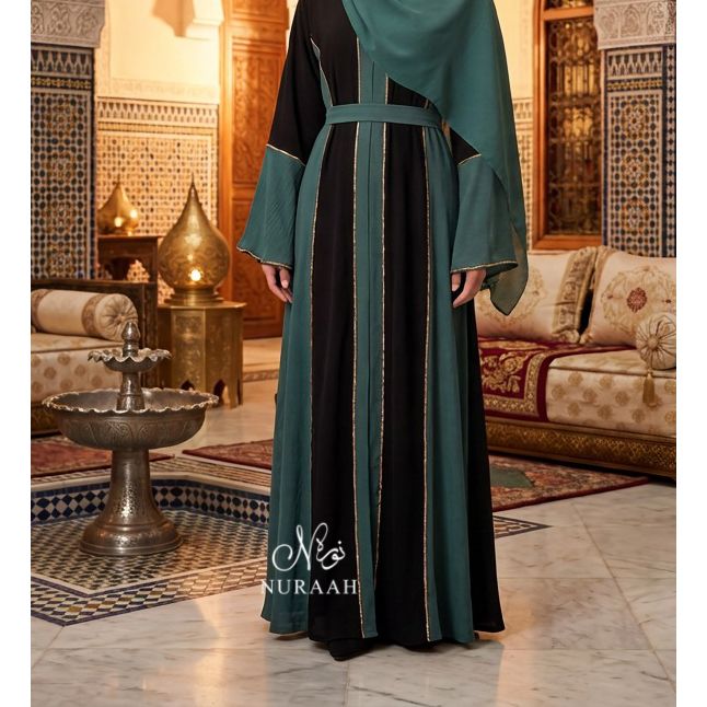 HAWA EMBELLISHED CONTRAST ABAYA 04
