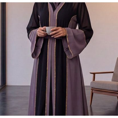 HAWA EMBELLISHED CONTRAST ABAYA 04
