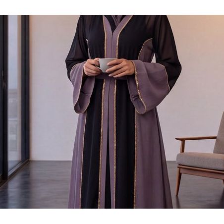 HAWA EMBELLISHED CONTRAST ABAYA 04