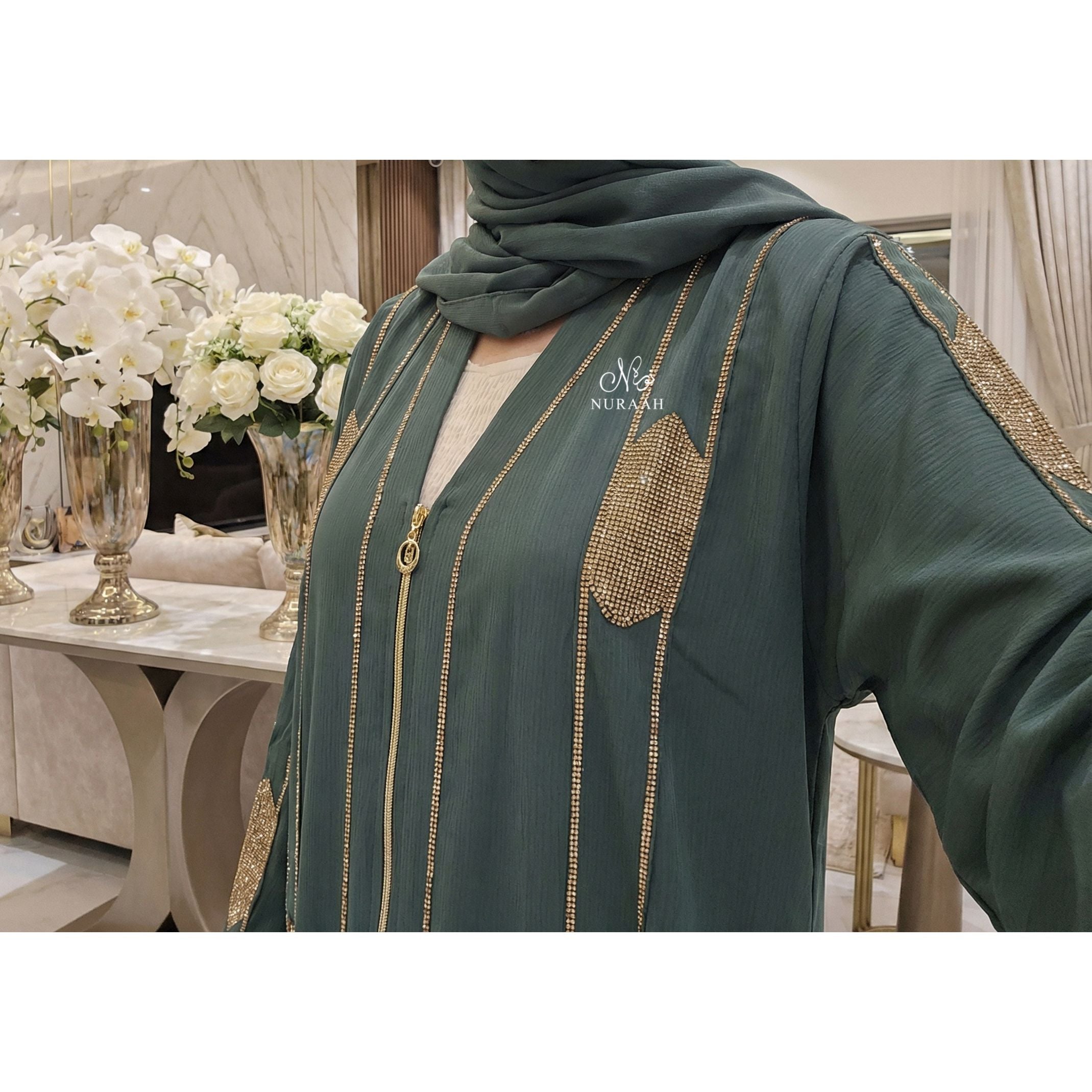 AZNIRA EMBELLISHED ABAYA (with scarf and belt)07