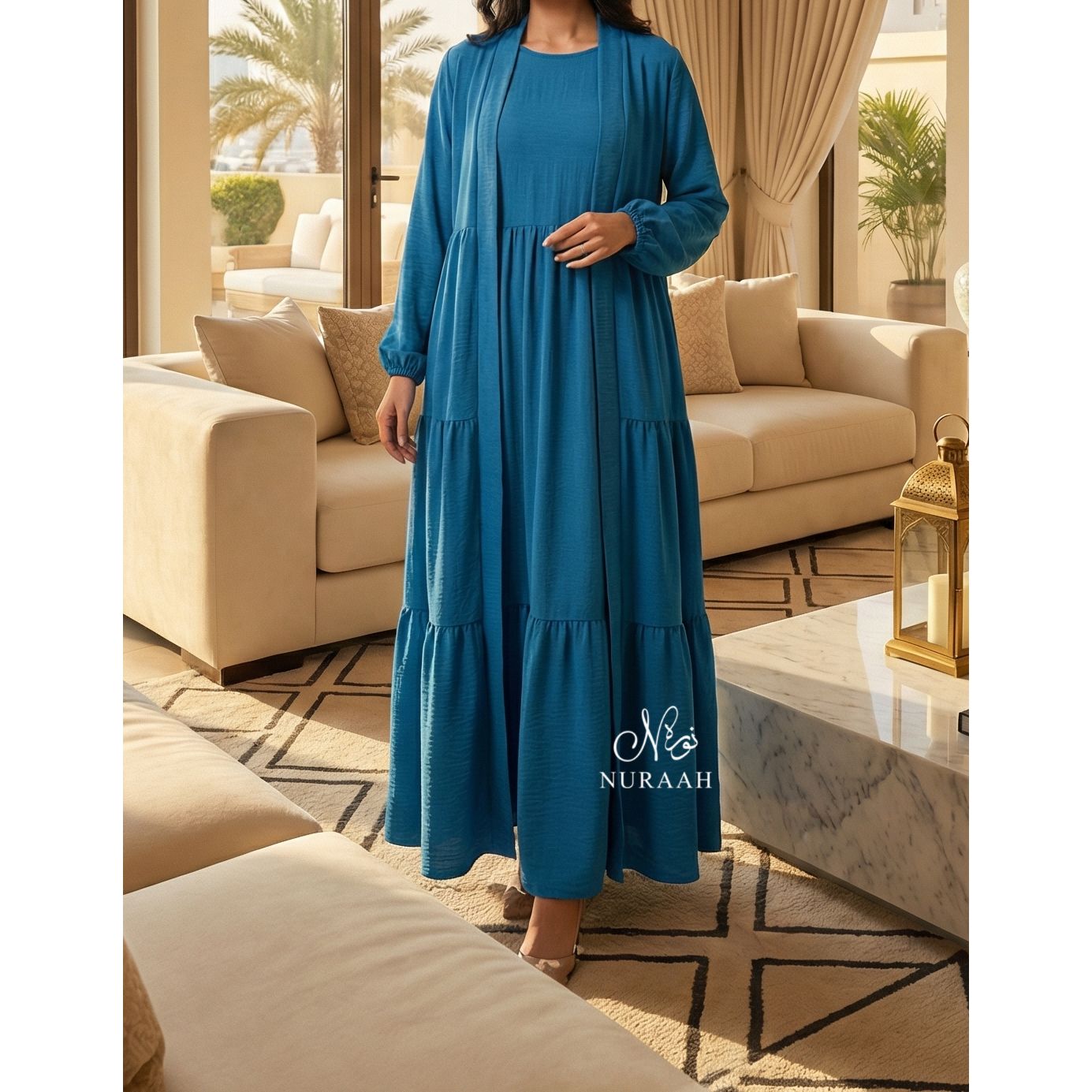 LILY LAYERED OPEN ABAYA (NO SCARF or SLIP) 07