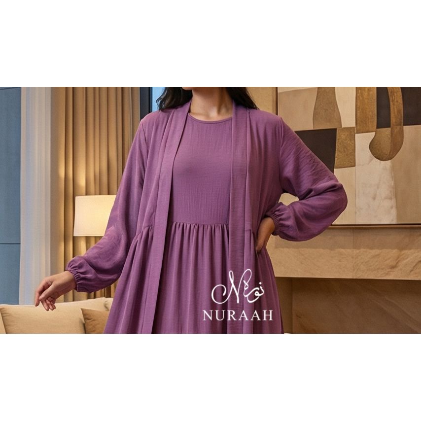 LILY LAYERED OPEN ABAYA (NO SCARF or SLIP) 07