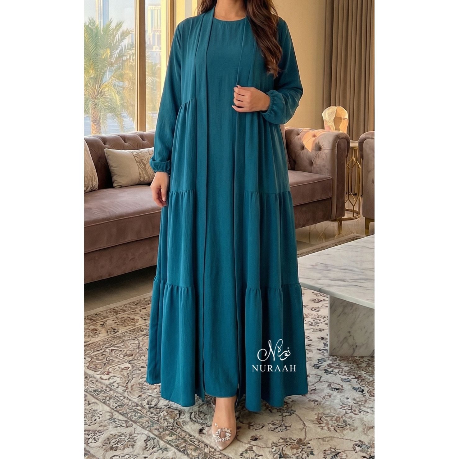 LILY LAYERED OPEN ABAYA (NO SCARF or SLIP) 07