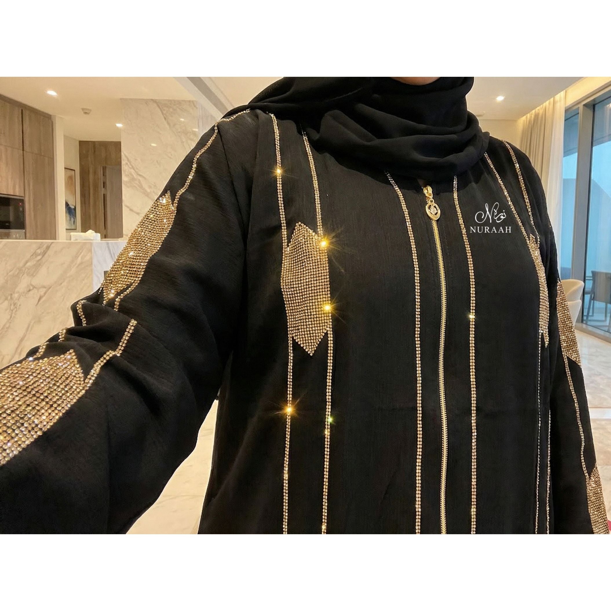 AZNIRA EMBELLISHED ABAYA (with scarf and belt)07