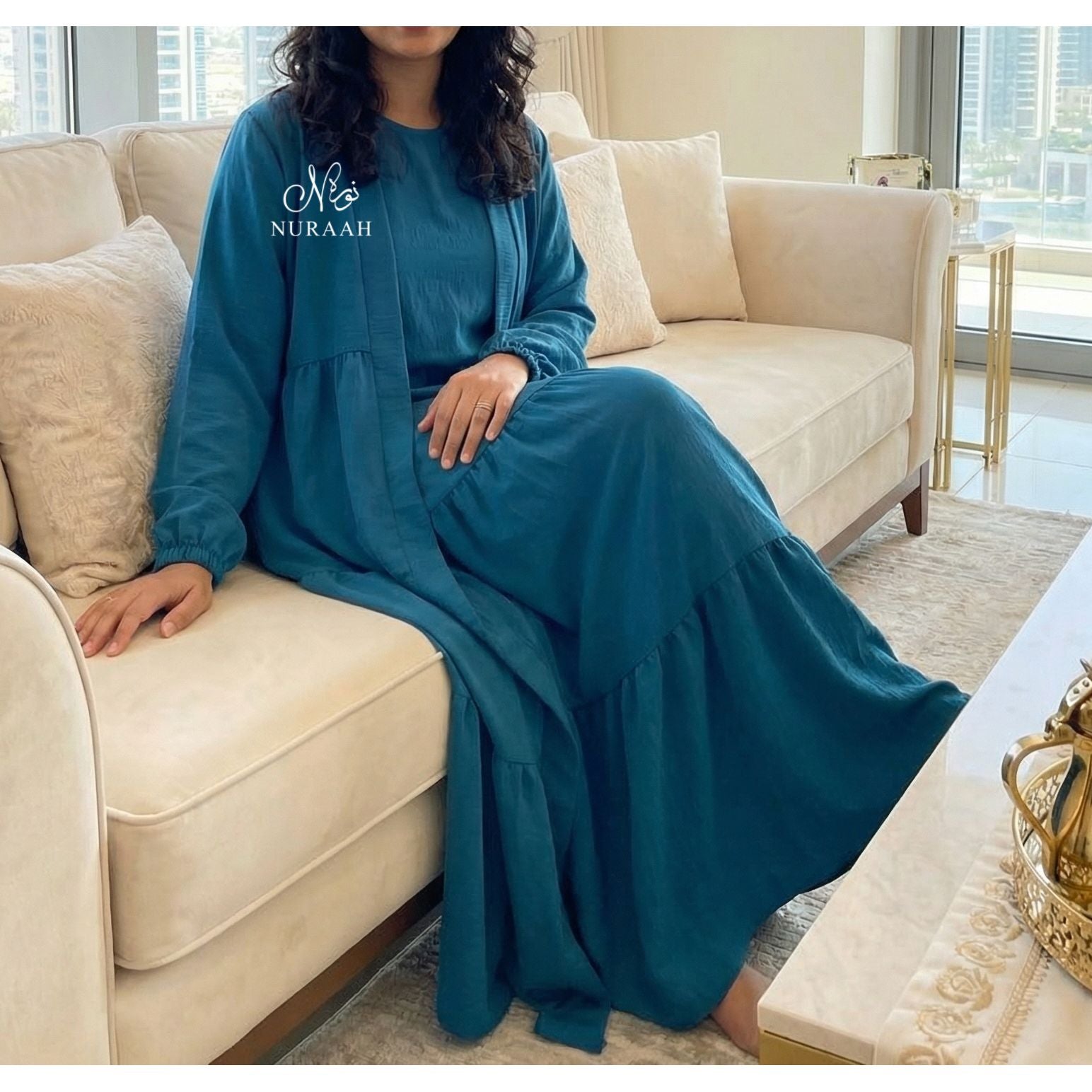 LILY LAYERED OPEN ABAYA (NO SCARF or SLIP) 07