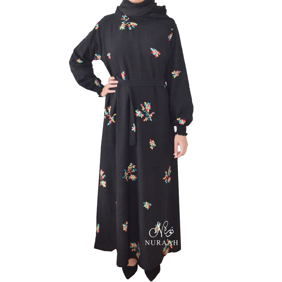 LAYLA EMBROIDERY DRESS BLACK