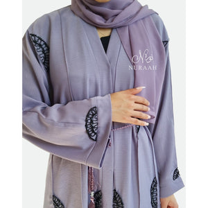 AMAL EMBELLISHED OPEN ABAYA LILAC - NURAAH