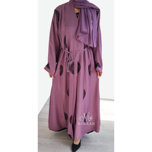 AMAL EMBELLISHED OPEN ABAYA ORCHID PURPLE - NURAAH