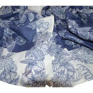 AMYRA CONTRAST LEAF PRINT SCARF - NURAAH