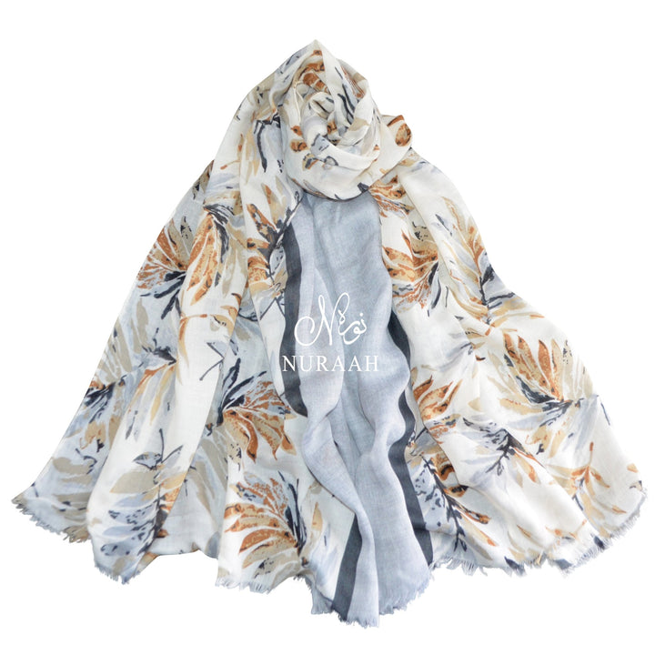 AUTUMN LEAVES PRINTED SCARF - NURAAH