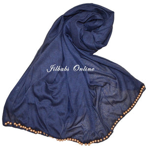 BEADED JERSEY HIJAB BLUE - NURAAH