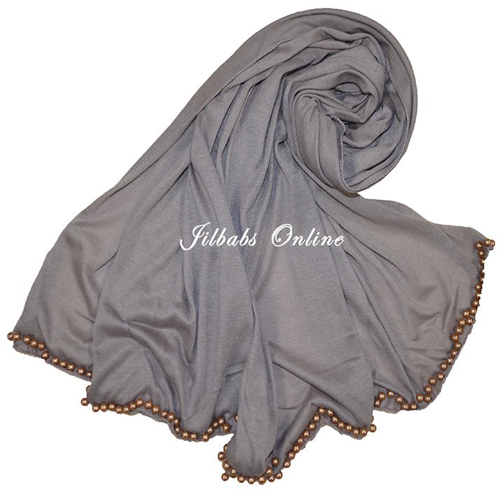 BEADED JERSEY HIJAB STONE - NURAAH