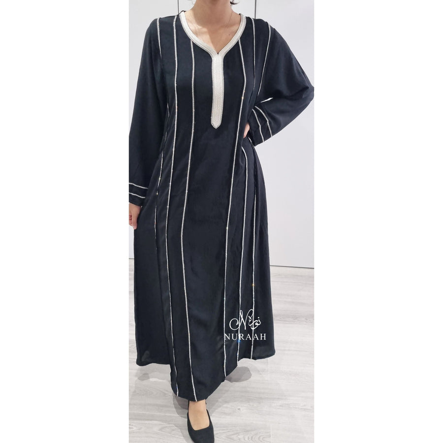 BLACK EMBELLISHED DRESS - NURAAH