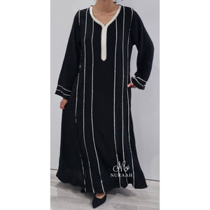 BLACK EMBELLISHED DRESS - NURAAH