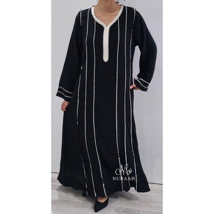 BLACK EMBELLISHED DRESS - NURAAH