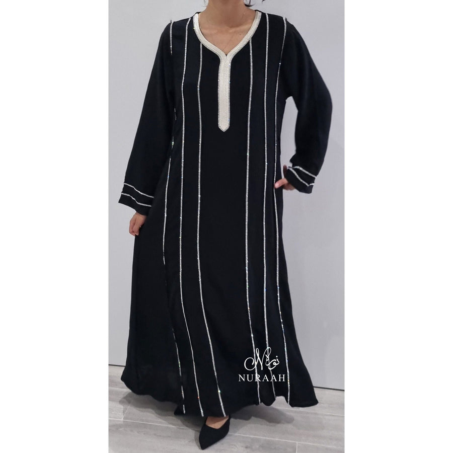BLACK EMBELLISHED DRESS - NURAAH