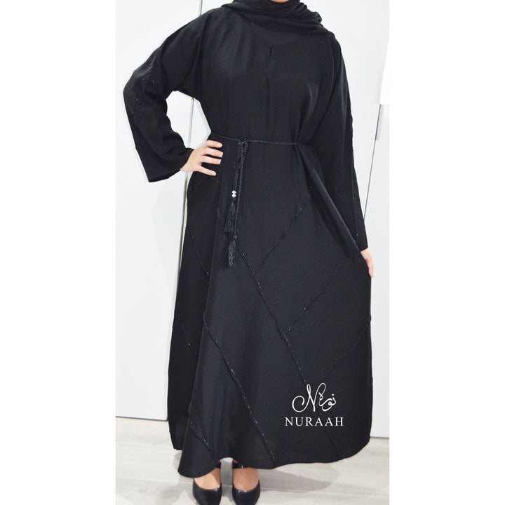 BLACK STONE WORK ABAYA DESIGN 2 - NURAAH