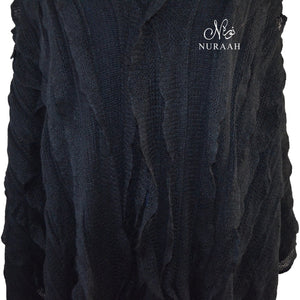 BLACK TIERED RUFFLE SHAWL - NURAAH