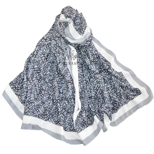 BLACK/GREY PATTERNED SCARF - NURAAH