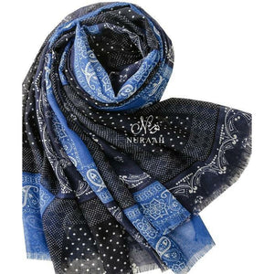 BLUE/BLACK PAISLEY PRINT HIJAB - NURAAH