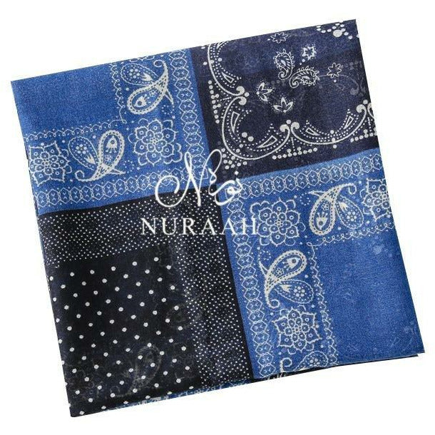BLUE/BLACK PAISLEY PRINT HIJAB - NURAAH