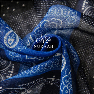 BLUE/BLACK PAISLEY PRINT HIJAB - NURAAH