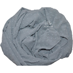 CHIFFON PLUMETIS SCARF GREY - NURAAH