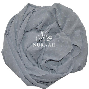CHIFFON PLUMETIS SCARF GREY - NURAAH