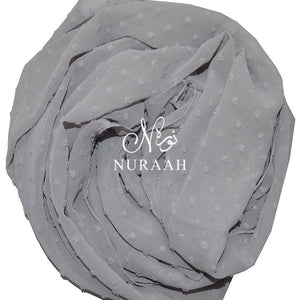 CHIFFON PLUMETIS SCARF SMOKE GREY - NURAAH