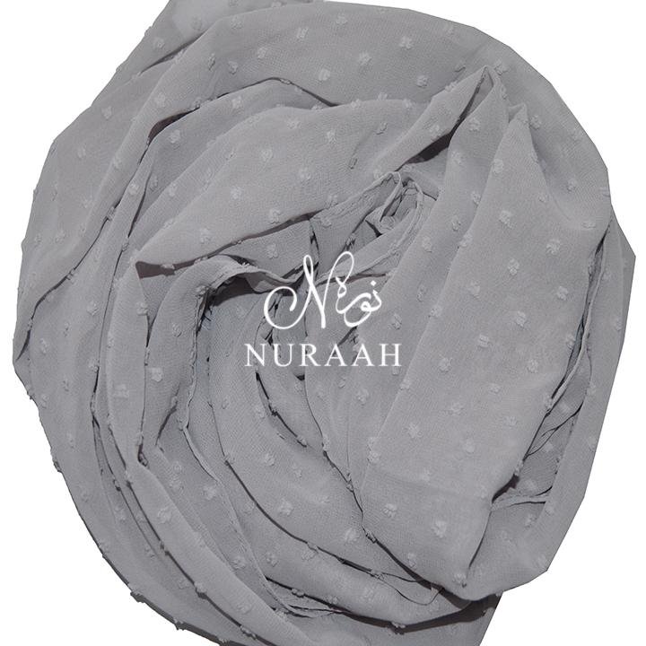 CHIFFON PLUMETIS SCARF SMOKE GREY - NURAAH