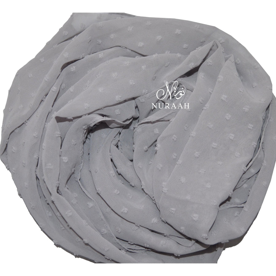 CHIFFON PLUMETIS SCARF SMOKE GREY - NURAAH