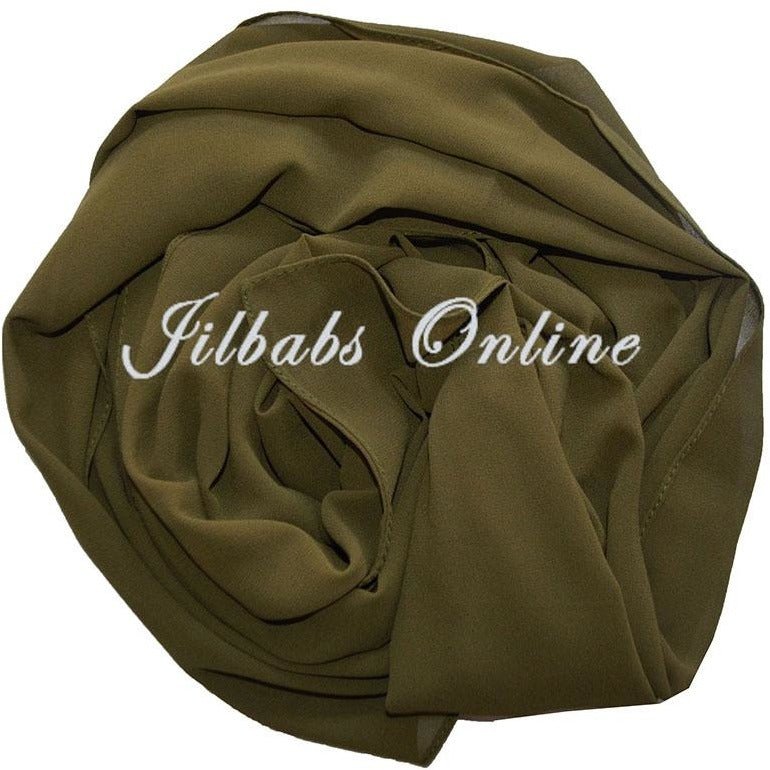 CHIFFON SCARF olive green - NURAAH